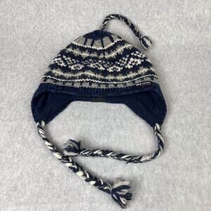 Everest Designs Blue Earflap Hat Wool Sherpa Beanie